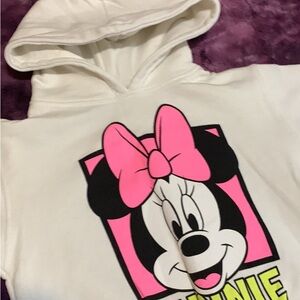 Zara Minnie Mouse Hoodie in White and Pink